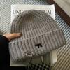 Autumn and Winter New Embroidered Bear Knitted Hat for Women Warm Holed Woolen Hat  Men's Face Showing Small Cold Hat