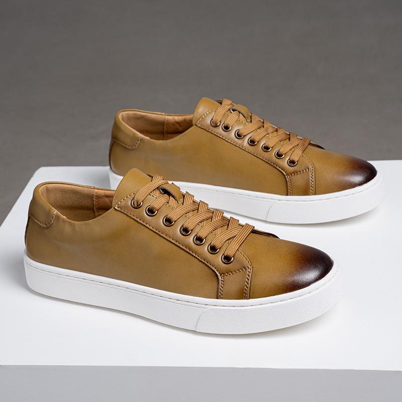Extra large size men's shoes spring 2025 new trend board shoes British style color polishing casual shoes soft sole white shoes men