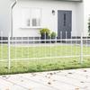 vidaXL Garden Fence with White Spear Top 5.1x0.6 M Steel 3334058