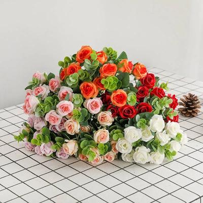 Simulation Fake Flower Rose Wedding Table Home Decoration Korean Small Clear Small Bouquet Simulation 5 Fork 11 Rose Bouquet