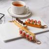 Long Cream Puff Realistic Long Cream Pendant Simulation Fruit Small Strip Fruit Keychain  Gift