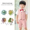 Children's Tuxedo Suit with Flower Corsage & Necklace - Wedding and Performance Accessories