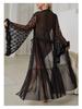 Feyun Women's Seductive Mesh Nightgown and Bathrobe
