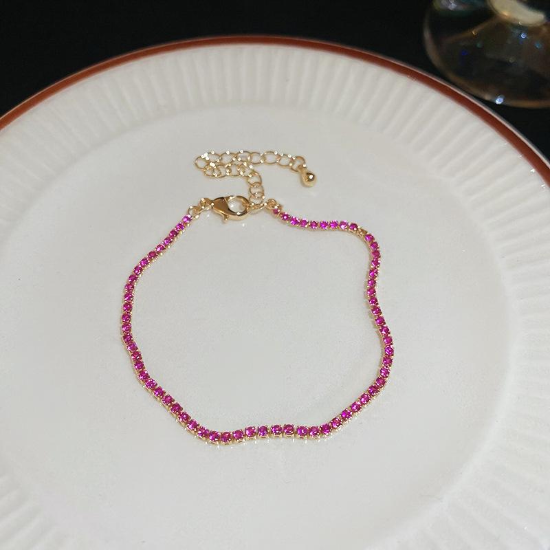 Pink Diamond Zirconia Starburst Flower Bracelet: Trendy, Luxurious Jewelry with Unique Design.