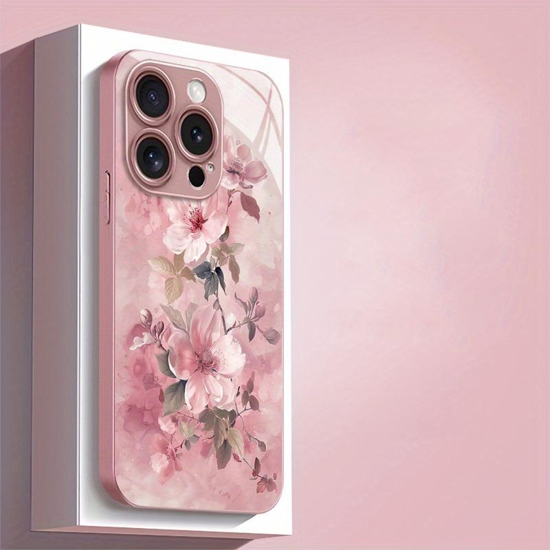 Graffiti Blumenkunst Muster Metallische Farbe Glas Harte Handyhülle Für iPhone 17 Air 17 16 15 14 13 12 11 Pro Max Plus 16E Hülle