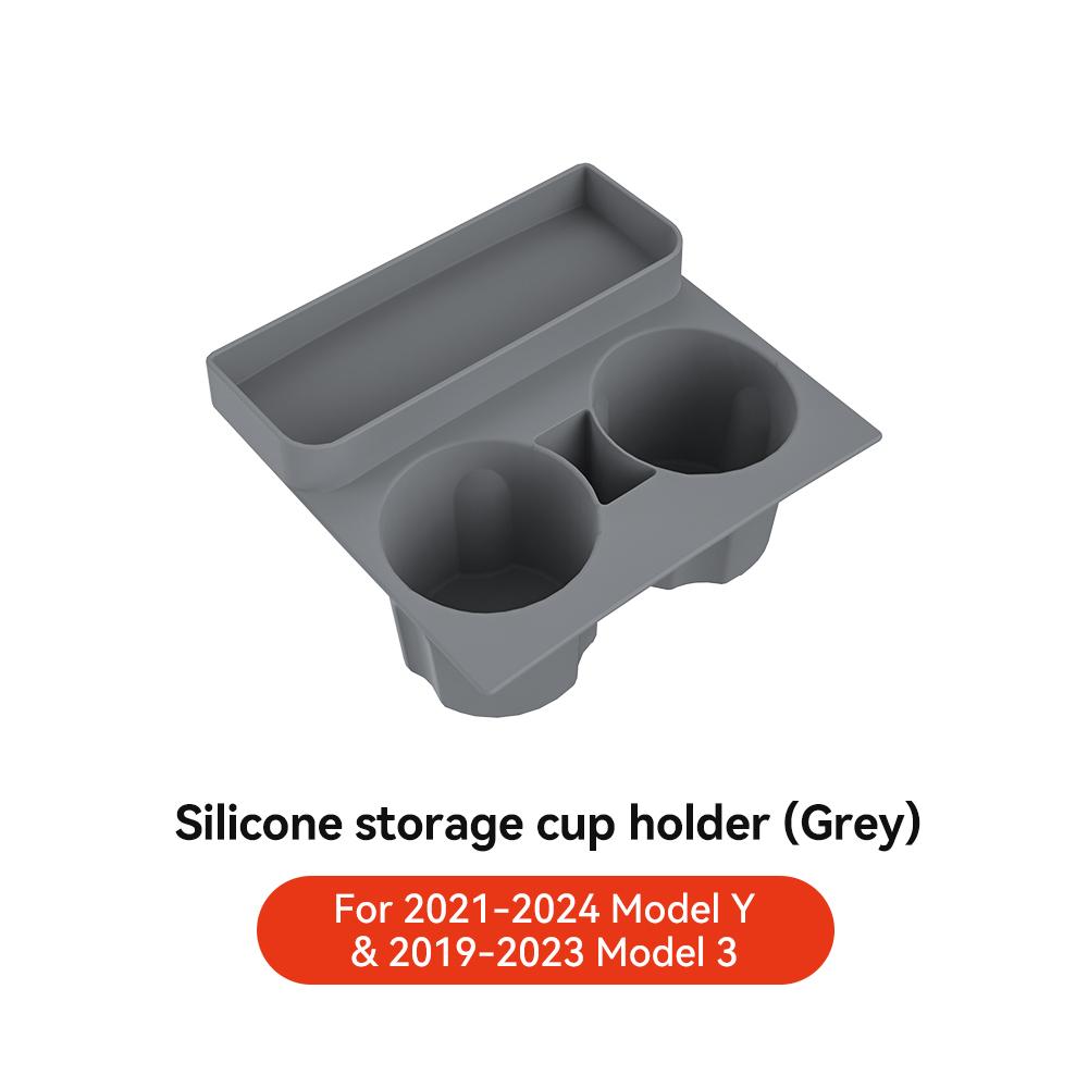 YZ For Tesla Model Y Model 3  Silicone Storage Cup Holder Car Central Control Water Cup Holder Storage Box Car Accessories