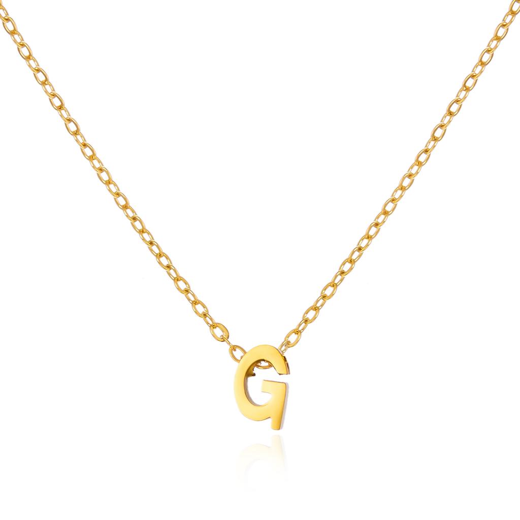 Simple Stainless Steel A-Z Initial Letter Necklaces for Women 26 Alphabet Pendant Clavicle Chain Choker Birthday Party Jewelry