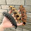 Fashion Leopard Print Banana Hair Clips Simple Non-Slip Frosted Hair Claws For Women Girls Bath Ponytail Hairpins Barrettes