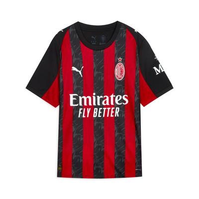 AC Mailand Fitted Vielseitiges Fan Kurzarm Fußballtrikot Herren Tops Schwarz Rot 779962-01