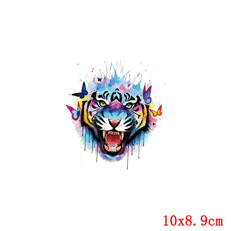 Cartoon Animal Applique Iron On Transfer Funny Pumpkin Heat Transfer Patch For Clothes Hippie Cat Thermal Stickers On Clothes