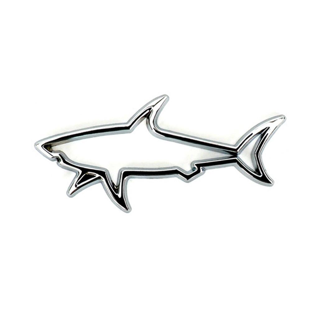 3D Premium Hollow Fish Shark Hood Fender trunk Rear Bonnet Nameplate Decal Emblem Badge Sticker for Motorcycle Computer Fuel Cap