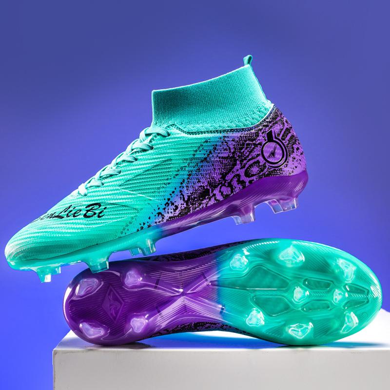 High-Top Football Shoes Men'S And Women'S Broken Nail Sneakers Professional Ag Long Nails Adult Grass Training Football Shoes