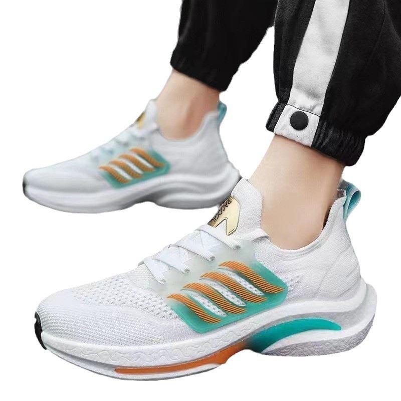 Autumn Men's Casual Sports Shoes Fly-woven Mesh Breathable Trendy Shoes Platform Running Shoes Comfortable Trend