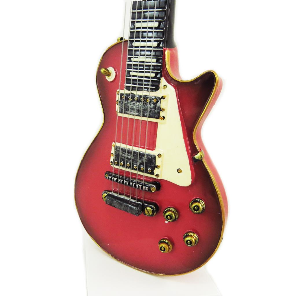 Les Trésors De Lily [A2281] - Pomarańczowa statuetka z żywicy „Gitara elektryczna” - 25x6x6 cm