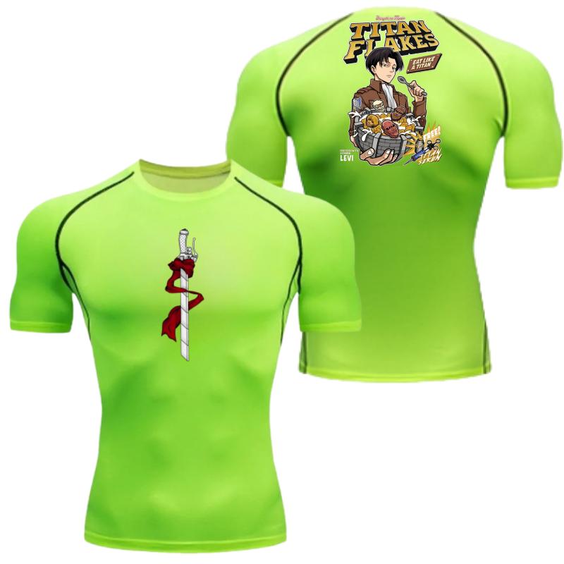 Men Compression T-Shirt Fitness Running Sports Quick-Dry Wings Freedom Breathable Short Sleeves Stretchy Fabric Summer Workouts