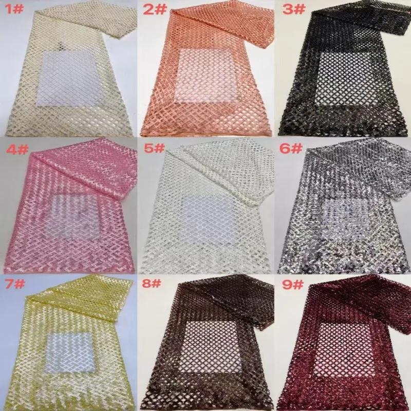 91x120cm Luxury Black Lace Fabric Nigerian Bride Sequins High Quality Tulle Fabric For Party Wedding Dress Sewing Sell