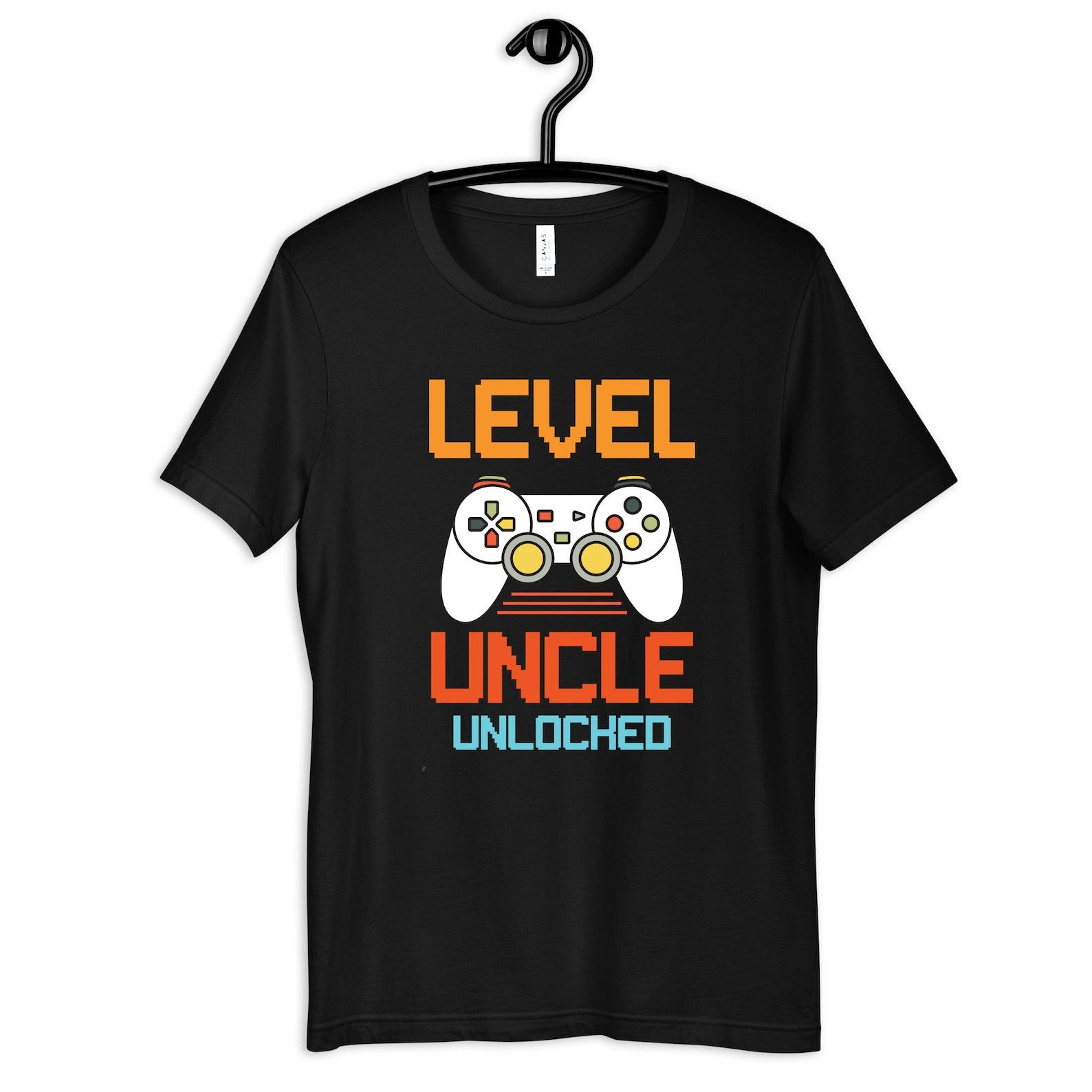 New Uncle Gamer Shirt, Level Uncle Unlocked Tee, T-shirts & Tanks, Gifts for Gamers XL