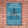 Funny Metal Signs Vintage Octopus Tin Sign Bathroom Kitchen Wall Decor