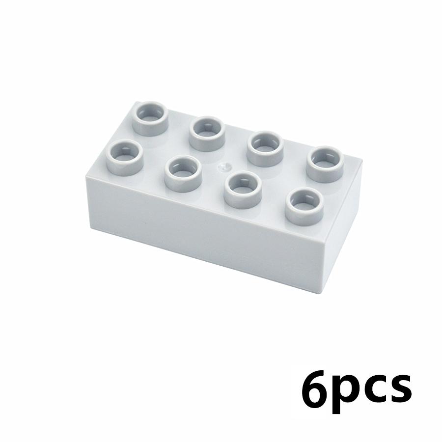 6Pcs 2x4 Dots Big Size Brick Thick Building Blocks 2*4 Classic Educational Part Accessories MOC Compatible Large Toy Kid Duploes