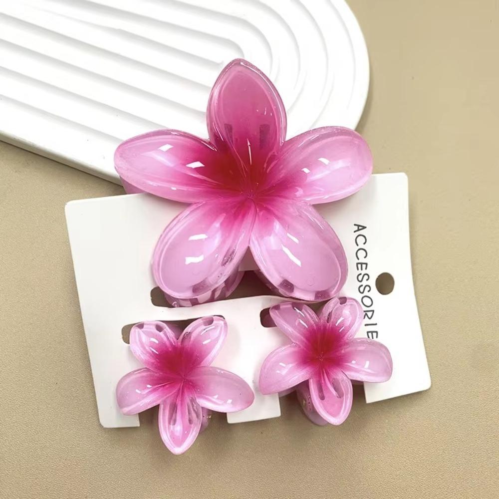 3 ks/Sada Květinové drápky do vlasů Plumeria Gradientový klip na culík Barevné vlasové doplňky Léto