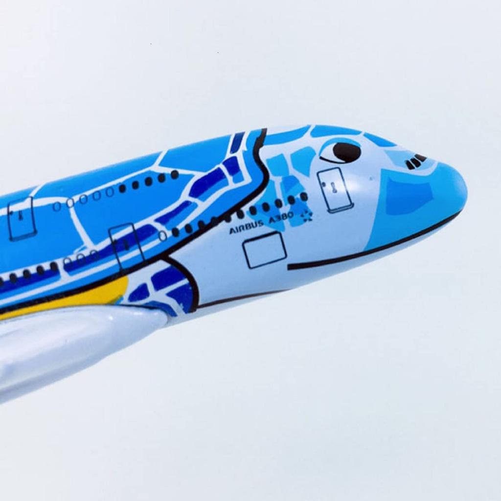 Scale Alloy ANA Sea Turtle Painted Airbus A380 Model Simulation Passenger Aircraft Aircraft Airbus Model with Display Stand 1/500