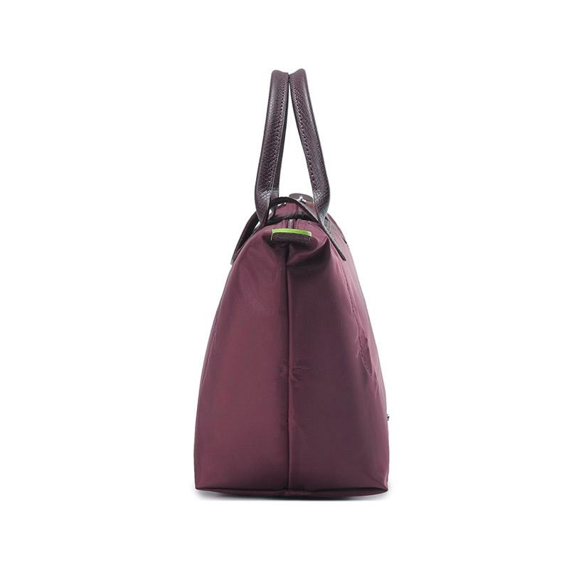 Longchamp Le Pliage Green Short Handle Tote Bag Eco-Friendly Canvas With Leather Trim Women Handbags Red 1621919009