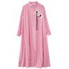 Long Sleeve Plus Size Vintage Stripe Floral New In Dresses for Women Casual Loose Spring Autumn Shirt Dress