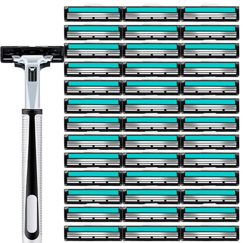 Men's Universal Double-Layer Razor Head: 2-Layer Blade for Beard & Face Shaving