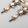 Frauen Böhmen Tropfen Ohrringe Titan Stahl Legierung Anhänger Ohrringe Acryl Bunte Gras Kristall Lange Blatt Geometrische Ohr Ornamente