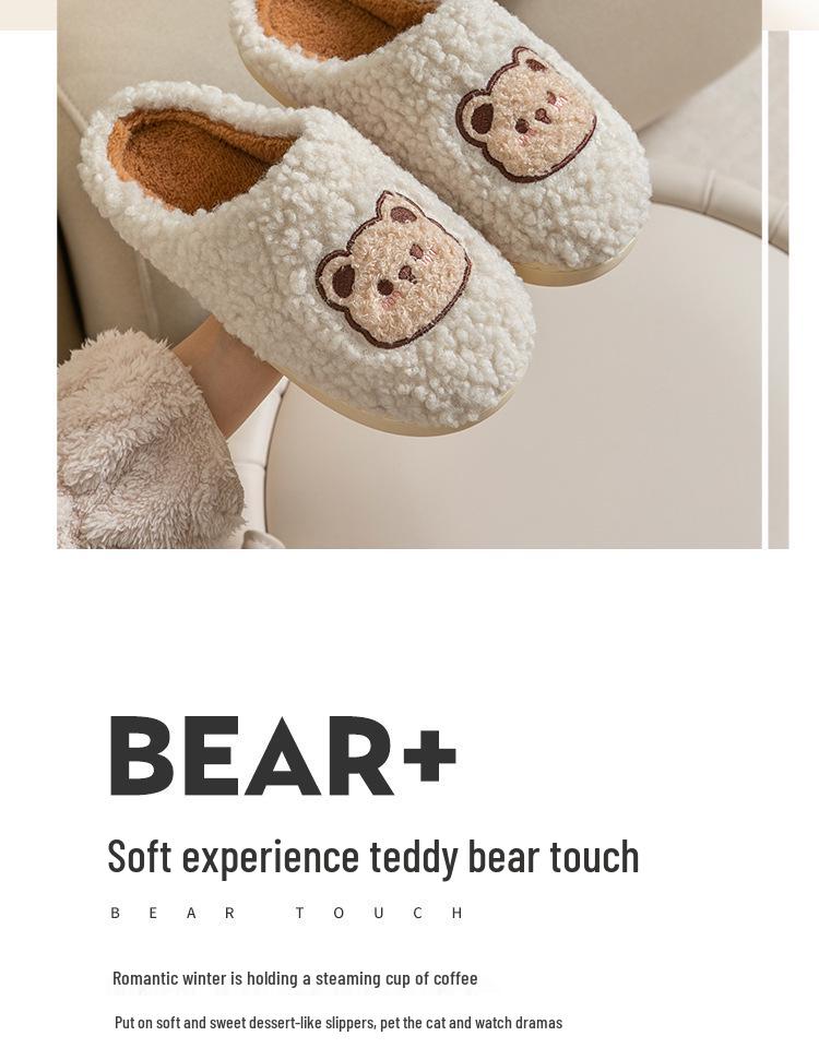Little Bear Cotton Slippers: 2025 Non-slip Silent Indoor Slippers for Men & Women - New Autumn/Winter Collection