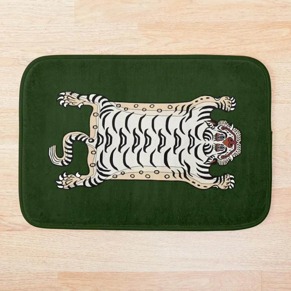 Tigerfell Grün Fußmatte Heimteppich Rutschfest Tierteppich Für Badezimmer Küche Flur Wohnzimmer Eingang Bodendekor Fußmatte