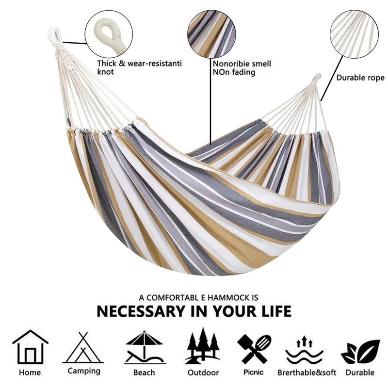 Hammocks For Outside Two-Person Tree Hammock Striped Tree Hammock Thickened Kids Camping Swing With Organizer Bag For Indoor