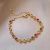 Zircon Flower Mesh Geometric Open Bracelet European and American Exquisite Light Luxury Retro Bracelet Niche High Sense Hand Jewelry Women