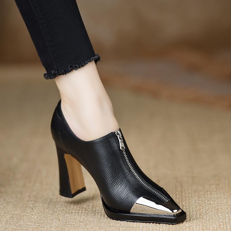 Fashion Women High Heel Loafers Pointed Toe Sexy Shoes Retro Fad Designer 2024 New Brand Luxury Sandals Hot Sale Zapatillas De Mujer