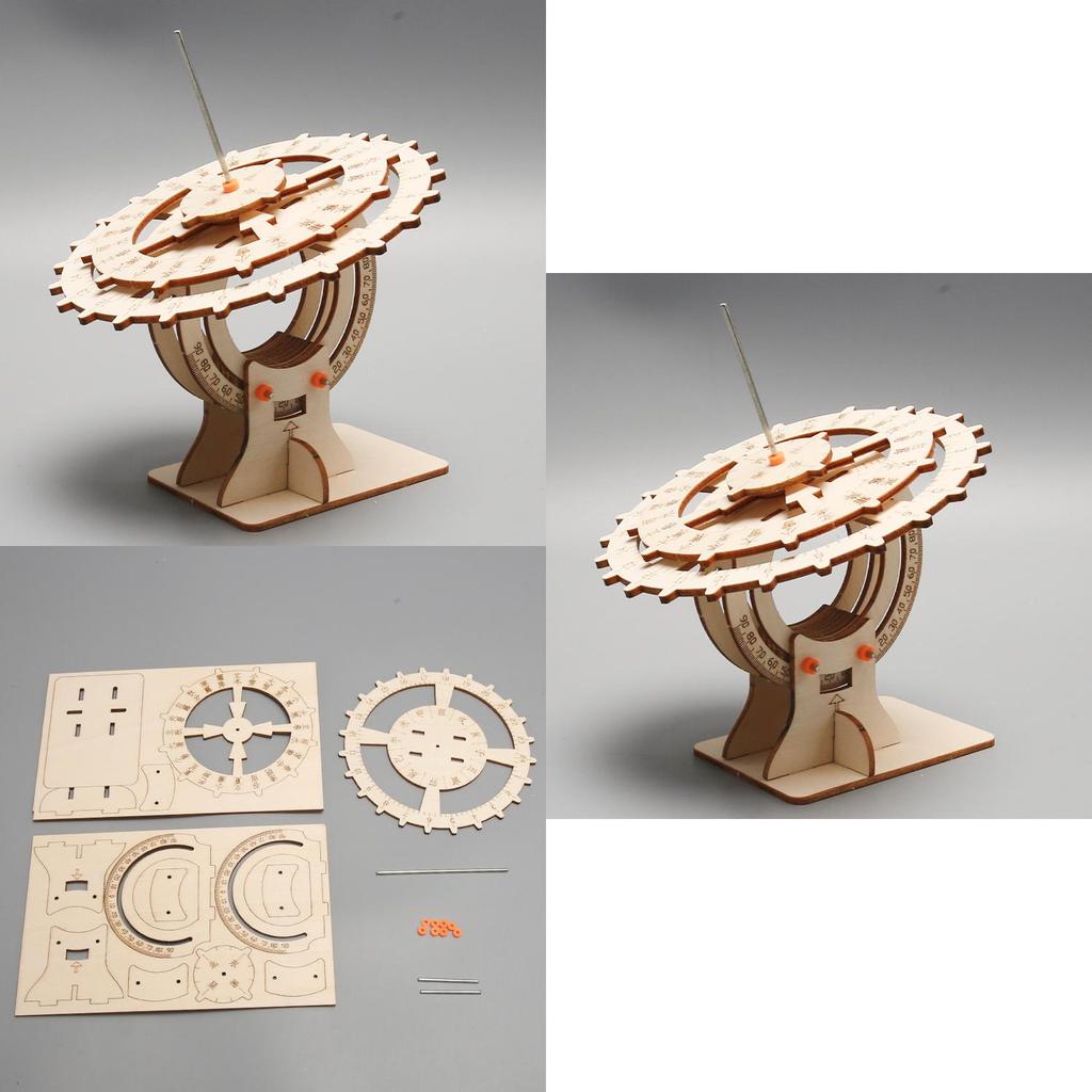 Wooden Science Experiment Kit With Mechanical Sundial For Kids Creative Stem Toy