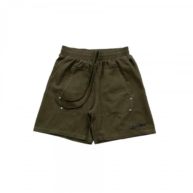 American High Street Trapstar Shorts Loose Fit 5-Pocket Letter Embroidery Men Women Casual Cargo Style