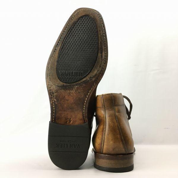 VAN LIER Handmade All Leather Chukka Boots Brown Size 7.5 26.0 Men’s(USED)