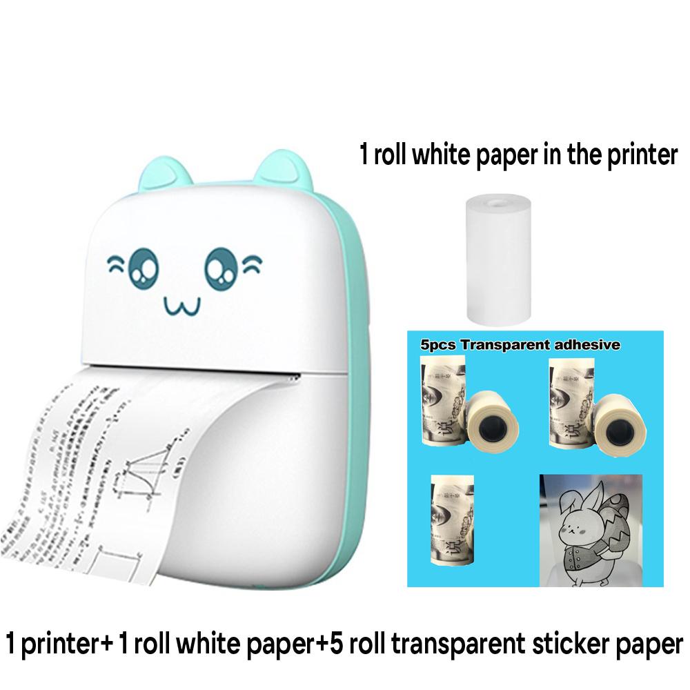 

Мини-принтер самоклеющихся этикеток 57 мм, портативный термопринтер, Bluetooth-принтер для фотопечати, портативный карманный принтер для Android IOS. add one paper синий