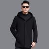 Autumn and winter hooded double-sided wool coat men's mid-length double-sided denim coat windbreaker men's young and middle-aged classic coat