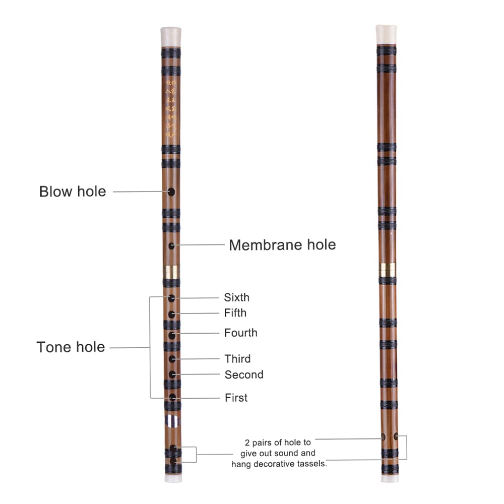 RUSUO Plastic Shakuhachi, Pluggable Handmade Bitter ShakuhachiDizi Traditional Chinese Woodwind Instrument In E Key for BeginnerStudy Level