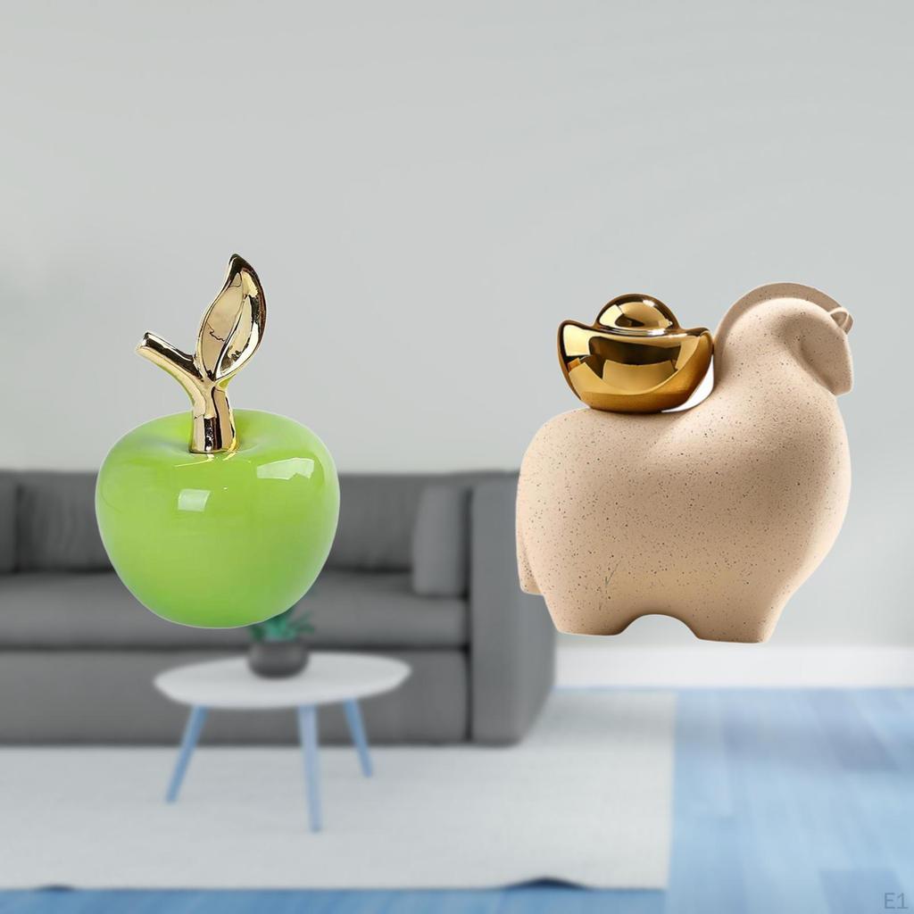 Ceramic Figurine Fruit Sculpture And Miniature Animal Statue Tabletop Decoration for Creative Home