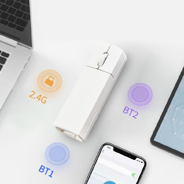 Ergonomic Miniature Mouse Three Mode 2.4G Bluetooth-compatible Rechargeable Type C Magnetic Receiver Slot Carry Pouch Attacheds
