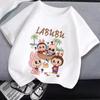 Kids Cartoon Cotton T-shirt Labubued Children Anime Print Tee Girl Fashion Casual Clothes Summer Cute Short Sleeve Clothing Gift