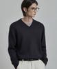WORK ON BODY OFF Ars Semi-Overfit Layered V-Neck Knit [Navy]