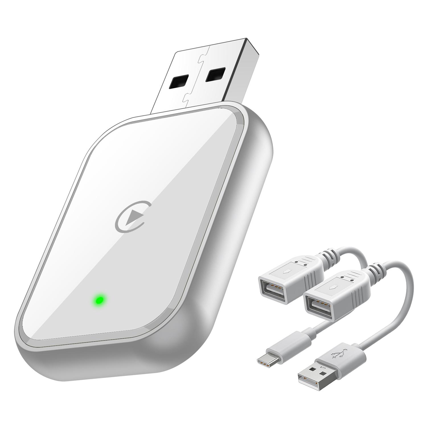 

348 Бездротовий адаптер CarPlay для iPhone Перетворює дротовий на бездротовий Сумісний з автомобілями з вбудованим CarPlay White