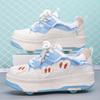 Boys Four -wheel Sports Boots Wheel Skate Shoes Sports Shoes Shoes with Wheels for Girls