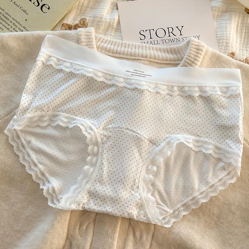 10A Antibakterieller gepunkteter floraler Hüfthöher Slip für Mädchen