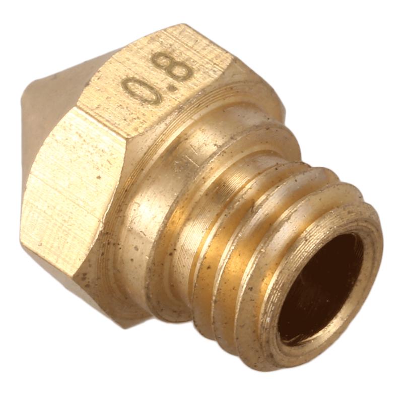 Kweiny MK10 Nozzle Kit For 3D Printer - 5x 0.4mm Brass Nozzles, 2x Cleaning Drill Bits, M7 Thread