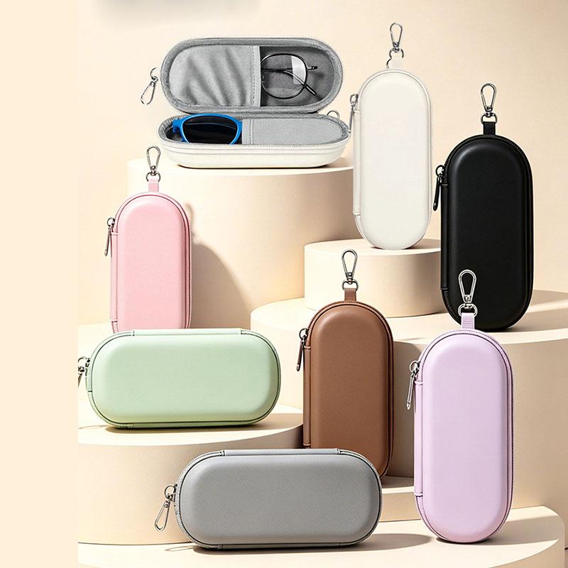Eyeglasses Case Dual Glasses Sunglasses Organizer with Zipper Closure Eyewear Storage Box for Men Women Travel
