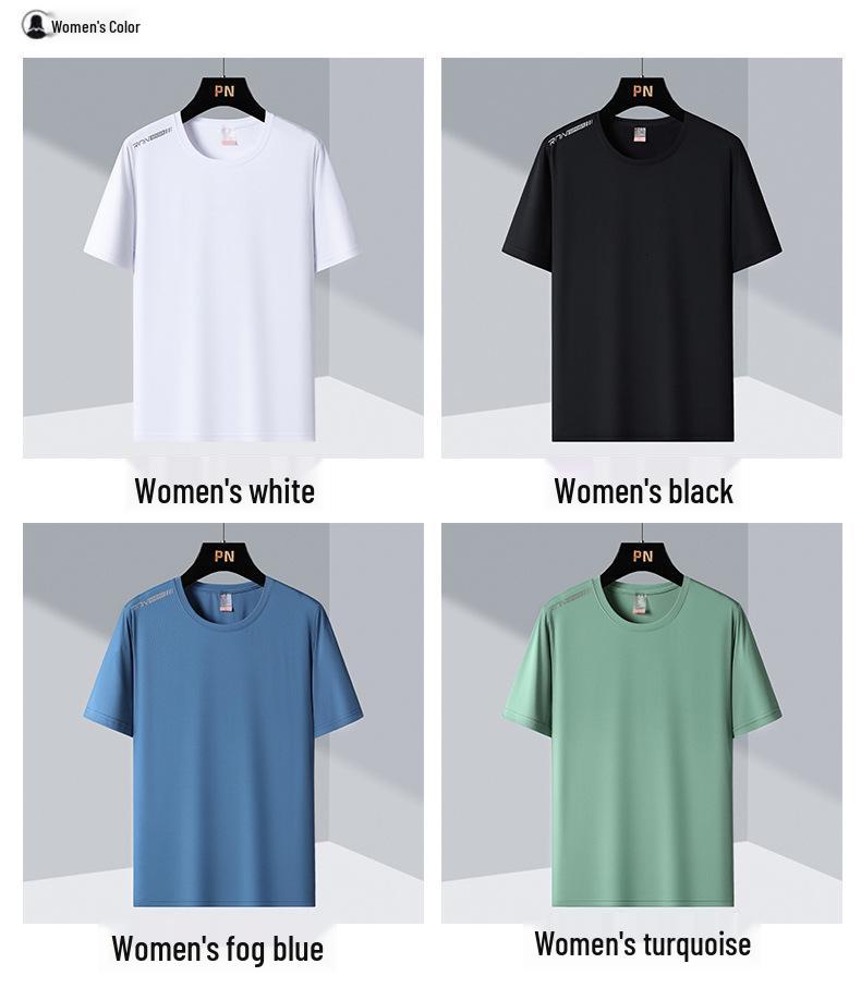 Summer Ice Silk Quick-Dry T-Shirt: Breathable Short Sleeve for Men & Women, Custom Logo Printing